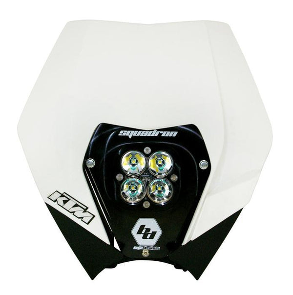 Squadron Pro (D/C) Headlight Kit w/ Shell - '11-13 250 SX-F/250 XC-F/250 XCF-W; '12-13 350 EXC-F; '11-13 350 SX-F/350 XC-F; '12-13 350 XCF-W; '08-12 450 XC-W; '12-13 500 EXC (Driving/Combo; Clear)