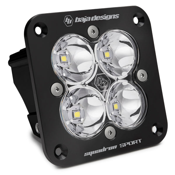 Squadron Sport Black Flush Mount LED Auxiliary Light Pod (Spot; Clear)
