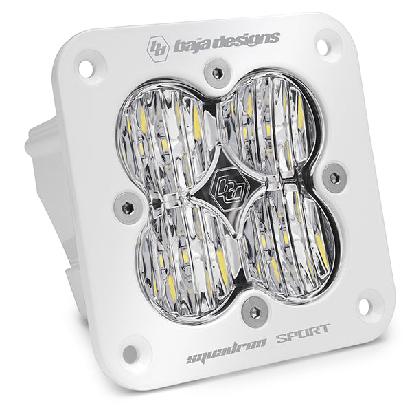 Squadron Sport White Flush Mount LED Auxiliary Light Pod (Wide Cornering; Clear)