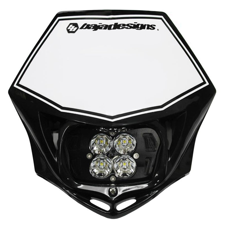 Motorcycle Squadron Sport (D/C) Headlight Kit w/ Shell (Black Shell; Spot; Clear)