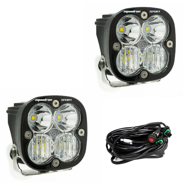 Squadron Sport Black LED Light Pod Pair (Driving/Combo; Clear)