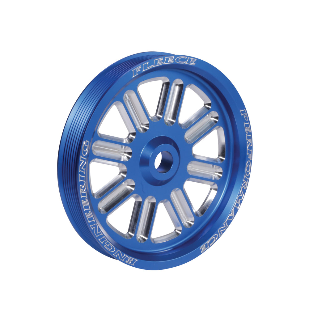 Fleece Performance - Cummins Dual Pump Spoke Pulley (for use with FPE dual pump bracket) Blue - FPE-34211-BLU-SPK