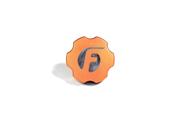 Fleece Performance - 2003-2018 Cummins Billet Oil Cap Cover Orange - FPE-OC-CR-F-ORG
