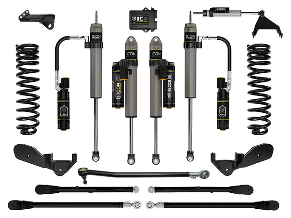 ICON 2023-2025 Ford F-250/F-350 Super Duty 4WD, Gas, 2.5" Lift, Stage 6 Suspension System w/ 4-Link