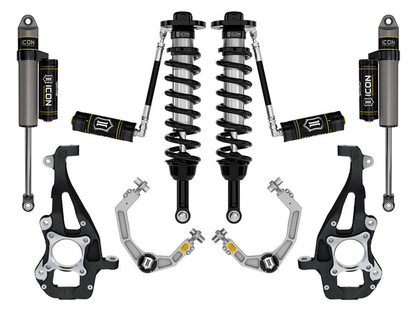 ICON 2021-2024 Ford F-150 4WD, 3.5-4.5" Lift, Stage 3 Suspension System, Billet