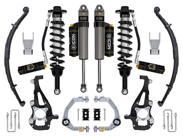 ICON 2021-2024 Ford F-150 4WD, 3.5-4.5" Lift, Stage 4 Suspension System, Billet, CDCV, w/ Leaf Packs
