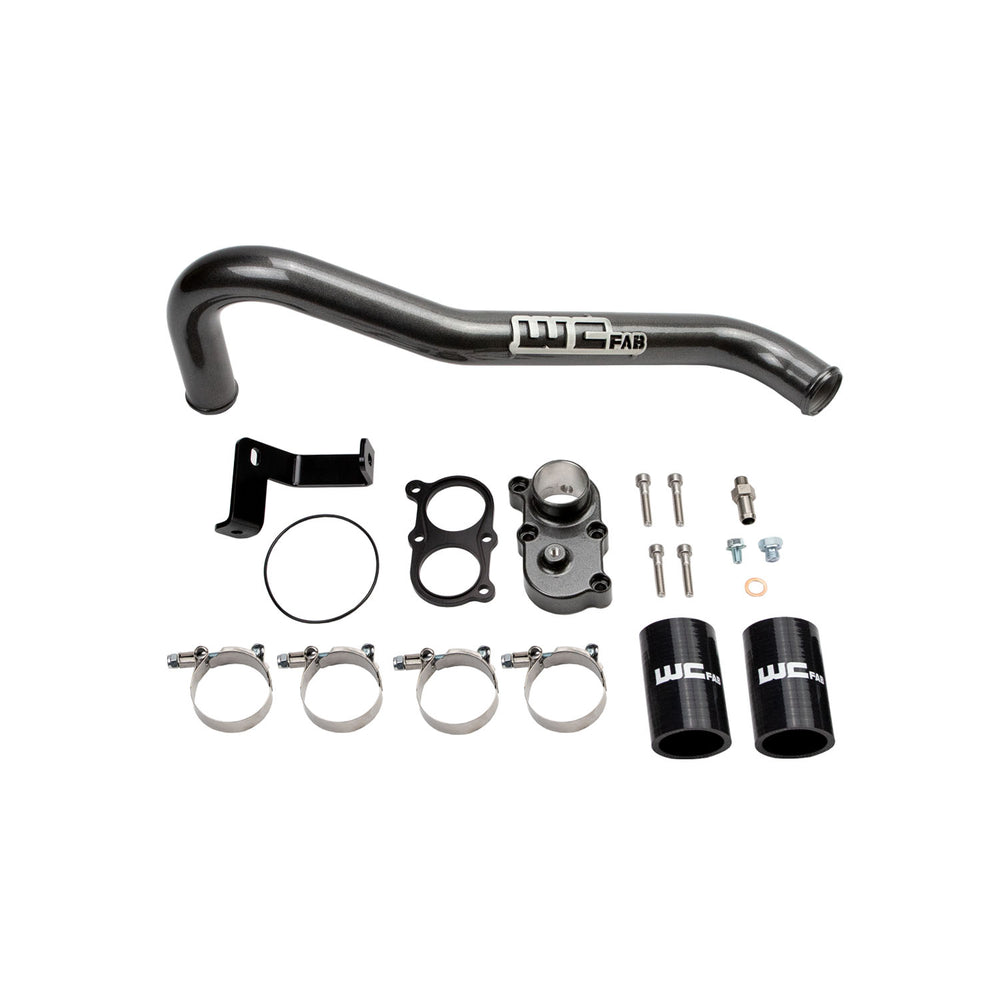 2006-2010 LBZ/LMM Duramax Top Outlet Billet Thermostat Housing and Upper Coolant Pipe Kit Bengal Blue