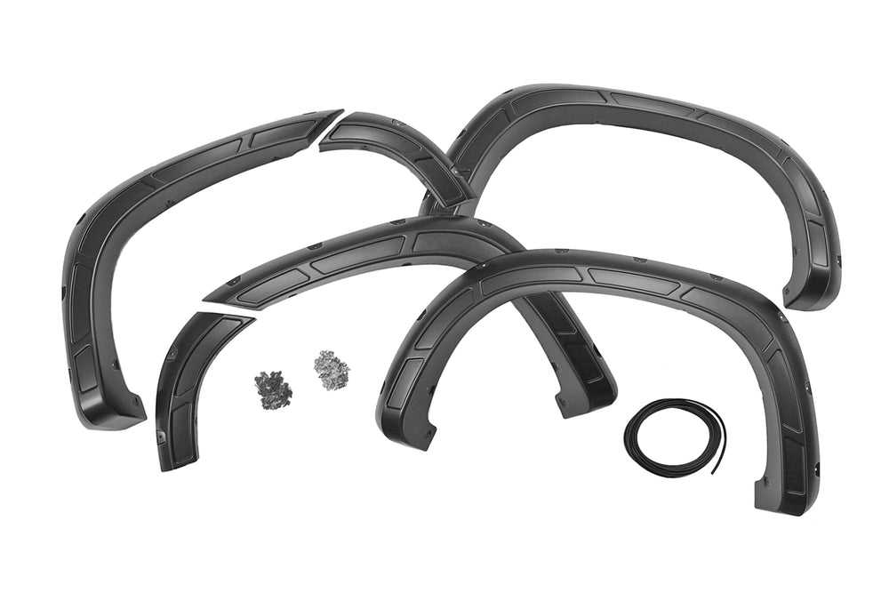 Rough Country - Fender Flares - Defender - GAZ Summit White - Chevy Silverado 1500 2WD/4WD (2019-2025 & Classic)