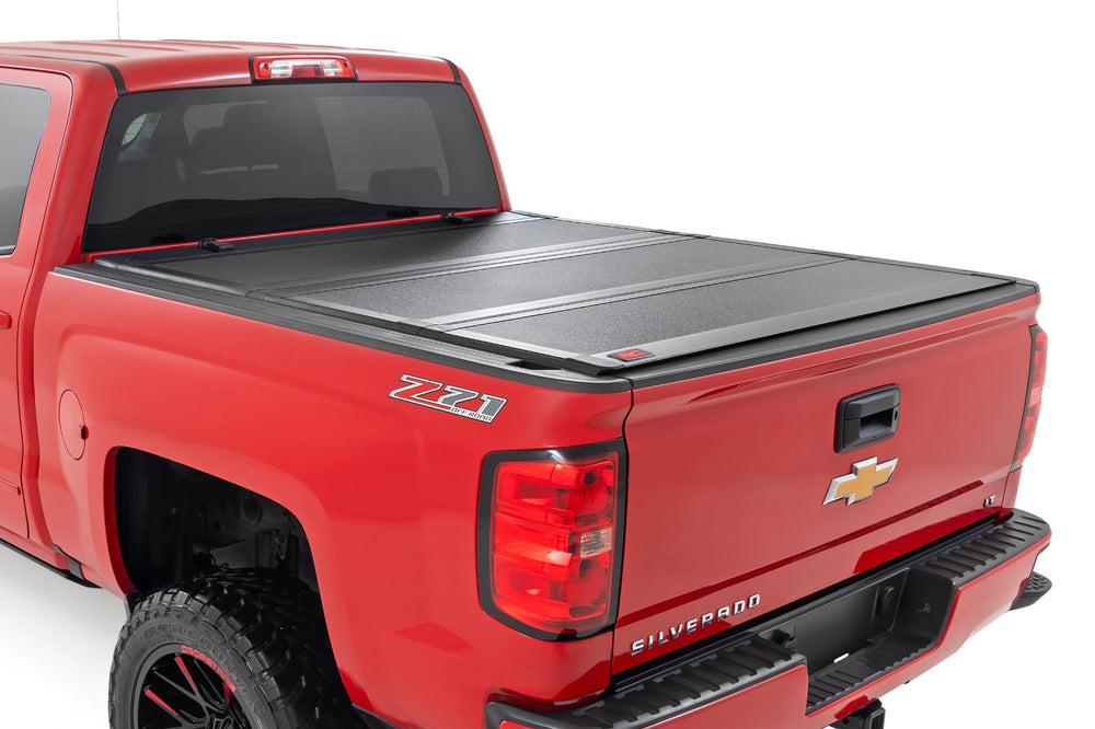 Rough Country - Hard Tri-Fold Flip Up Bed Cover - 6'7