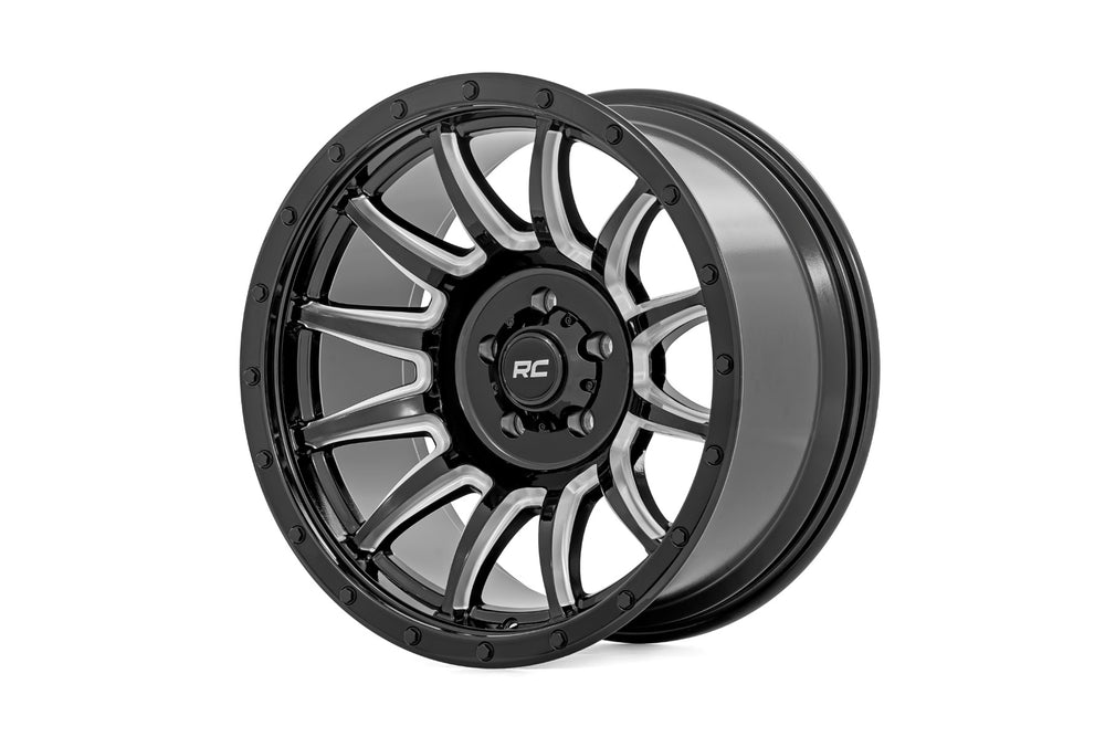 Rough Country - Rough Country 90 Series Wheel/One-Piece/Gloss Black w/machined spokes/20x10/8x170/-19mm