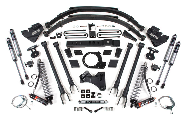 BDS Suspension - 2017-2019 Ford F250/F350 4wd 8" 4-Link Suspension Lift Kit, 7" Rear, Spring, Die -BDS1541FPE