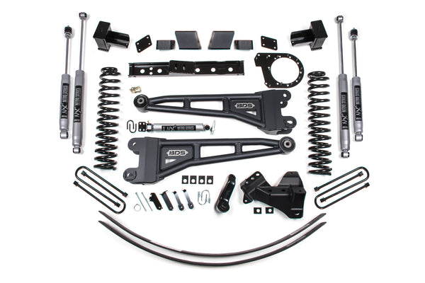 BDS Suspension - 2017-2019 Ford F250/F350 6" Radius Arm Suspension System 3 Leaf - Rear Block - N -BDS1581H