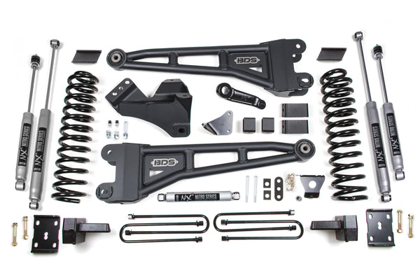 BDS Suspension - 2005-2007 Ford F250/F350 4wd 6" Radius Arm Suspension Lift Kit, 4" Rear Lift, Bl -BDS1950H