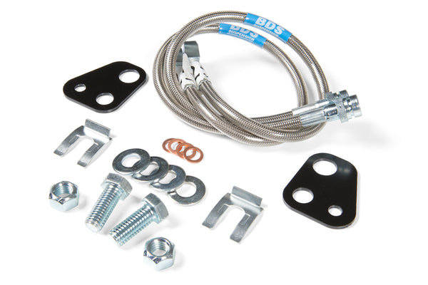 BDS Suspension - 06-16 Dodge 1500 Frt Stainless Brakeline -BDS102002