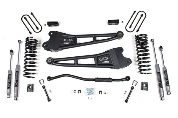 BDS Suspension - 2019-2024 Ram 3500 3" Radius Arm Suspension Lift, 2" Rear, Block, Diesel w/ over -BDS1654FPE