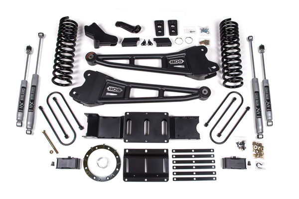 BDS Suspension - 2019-2024 Ram 3500 4" Radius Arm Diesel - 3" Rear Block w/ overload - 6 Bolt T-C -BDS1657FS