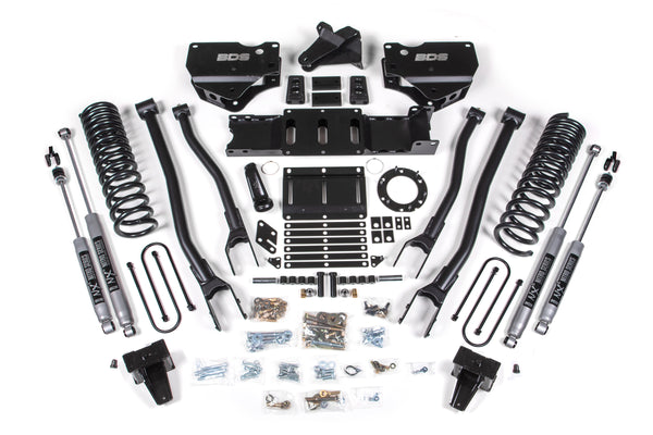 BDS Suspension - 2019-2024 Ram 3500 6" 4-Link Gas - 5" Rear Block w/ overload - NX2 Shocks -BDS1695H