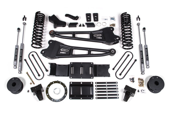 BDS Suspension - 2019-2024 Ram 3500 5.5" Radius Arm Gas - 5" Rear Block w/ Air Bag - 6 bolt T-Cas -BDS1726FS