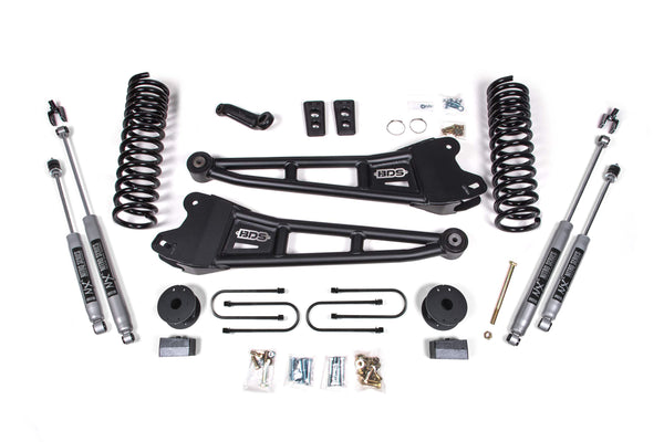 BDS Suspension - 2013-2018 Ram 3500 4wd 4" Radius Arm Suspension Lift Kit, 3" Rear, Block, Diesel -BDS1792FS