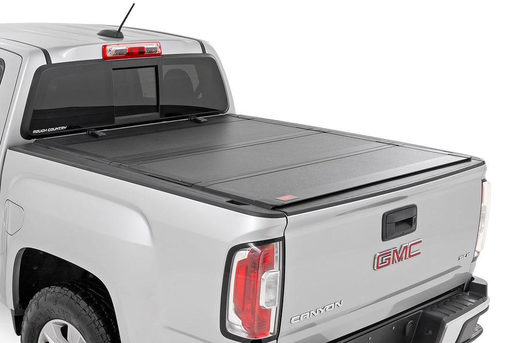 Rough Country - Hard Tri-Fold Flip Up Bed Cover - 5' Bed - Chevy/GMC Canyon/Colorado (15-26)