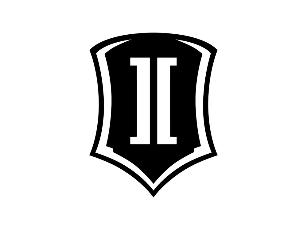 ICON Vehicle Dynamics Shield Logo Sticker, Black, 10” Tall