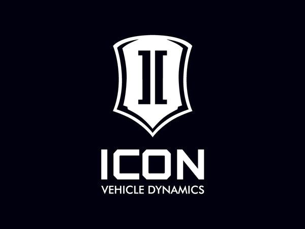 ICON Vehicle Dynamics Stacked Logo Sticker, White, 6” Tall