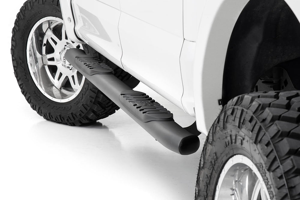 Rough Country - Oval Nerf Step - Crew Cab - Black - Ford F-150/Lightning/F-250/F-350/Raptor (15-25)