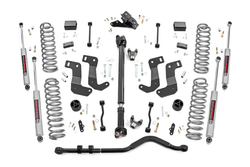 Rough Country - 3.5 Inch Lift Kit - C/A Drop - FR D/S - Jeep Wrangler Unlimited Rubicon (18-23)