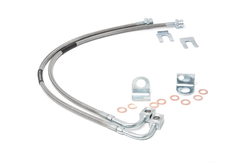 Rough Country - Brake Lines - Stainless - Front - 4-6 Inch Lift - Jeep Wrangler JK/Wrangler Unlimited (07-18)