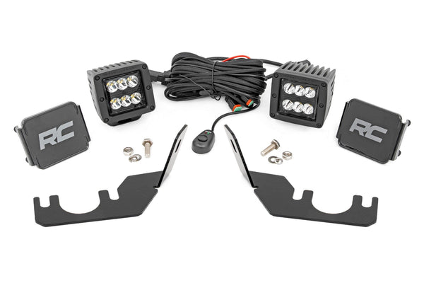 Rough Country - LED Light - Rear Mount - 2" Black Pair - Spot - Kawasaki Teryx 4 1000/Teryx 800