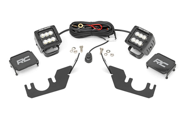 Rough Country - LED Light Kit - Rear Mount - 2" Black Pair - Flood - Kawasaki Teryx 4 1000/Teryx4 800