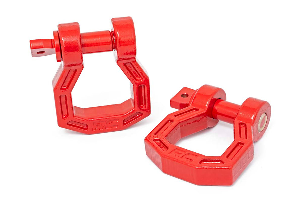 Rough Country - D-Ring - Forged - Pair - Red