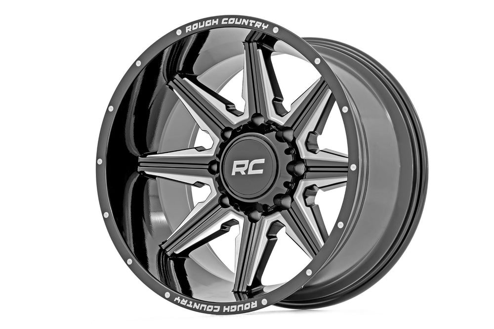 Rough Country - Rough Country 91M Series Wheel/One-Piece/Gloss Black/20x12/8x180/-44mm