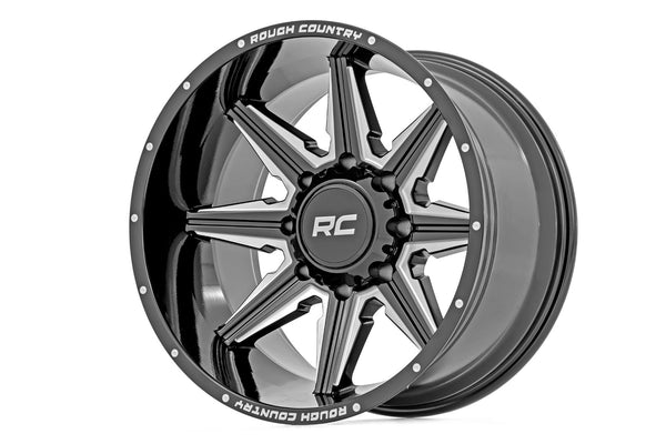 Rough Country - Rough Country 91M Series Wheel/One-Piece/Gloss Black/20x12/8x6.5/-44mm