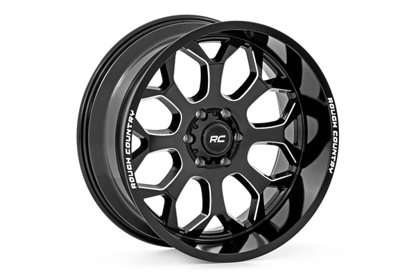 Rough Country - Rough Country 96 Series Wheel/One-Piece/Gloss Black/20x9/6x5.5/+0mm