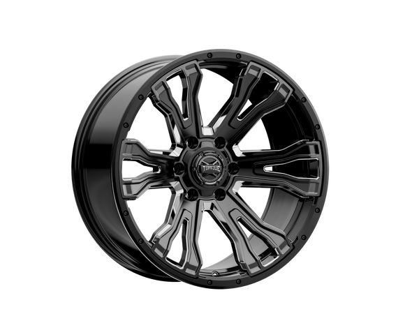Rough Country - Torque Prime/Gloss Black w/Milled Accent/20x9/6x5.5/-12mm
