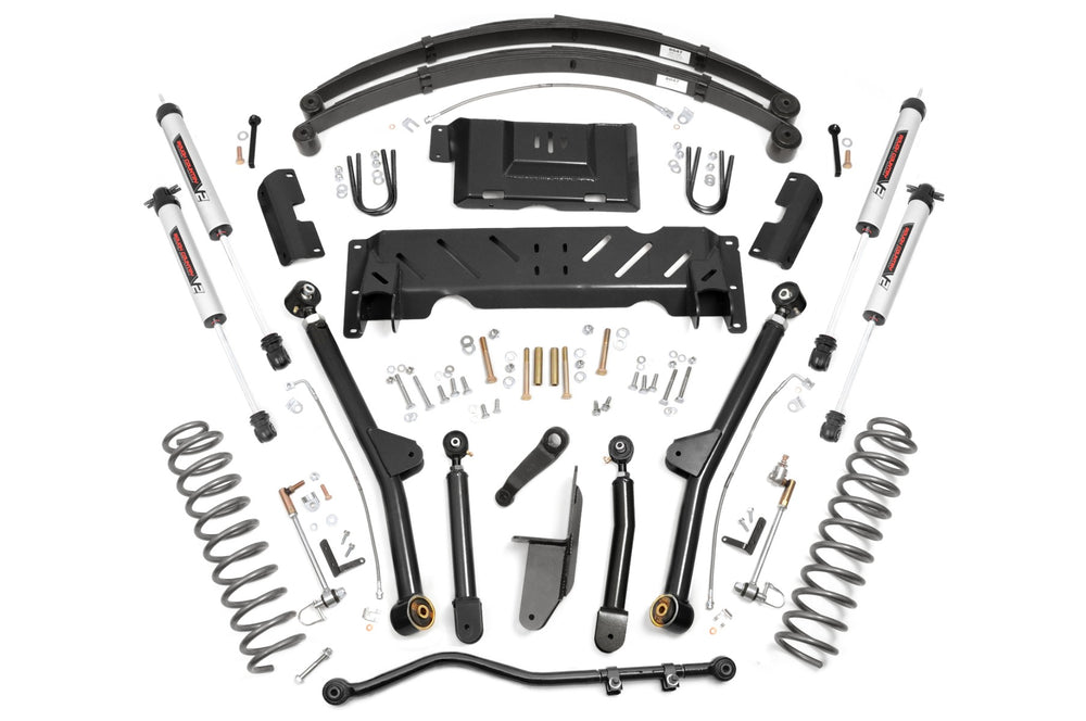 Rough Country - 4.5 Inch Lift Kit - Long Arm - RR Leaf's - NP242 - V2 - Jeep Cherokee XJ (84-01)