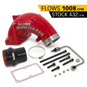 Banks Power - Banks Power Monster-Ram Intake Elbow W/Fuel Line and Hump Hose 4 Inch Red Powder Coated 07.5-18 Dodge/Ram 2500/3500 6.7L 42790-PC