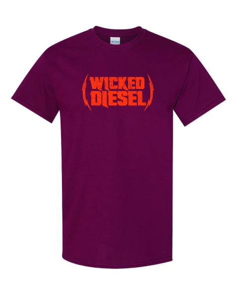 Maroon & Orange Short Sleeve Wicked Diesel T-Shirt