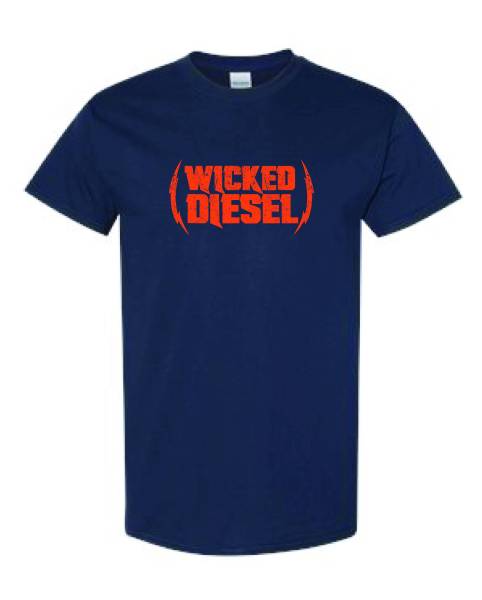 Navy Blue & Orange Short Sleeve Wicked Diesel T-Shirt