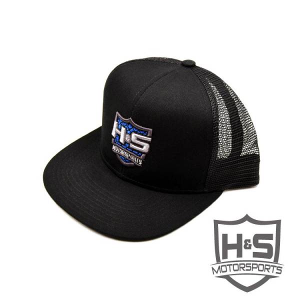 H&S Motorsports - H & S Snapback Flat Brim Hat - Black