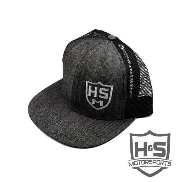 H&S Motorsports - H & S Snapback Flat Brim Hat - Denim Grey