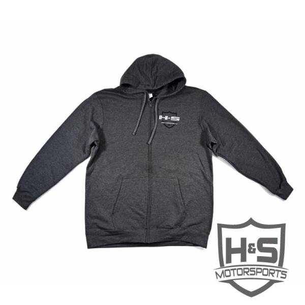 H&S Motorsports - H & S Men's "Retro" Zip-Up Hoodie - Grey - Size M
