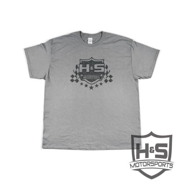 H&S Motorsports - H & S "Retro" T-Shirt - Grey - Size XXL