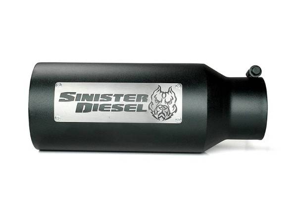 Sinister Diesel - Sinister Diesel Dual Wall Exhaust Tip 5" to 6" Black SD-5-6-BLK-15
