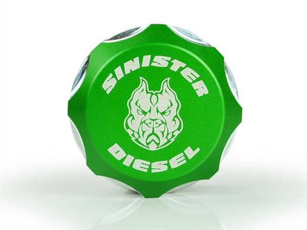 Sinister Diesel - Sinister Diesel Billet Fuel Plug / Cap for 13-18 Dodge / Ram 6.7 Cummins (Green) SD-FP-6.7C-GRN