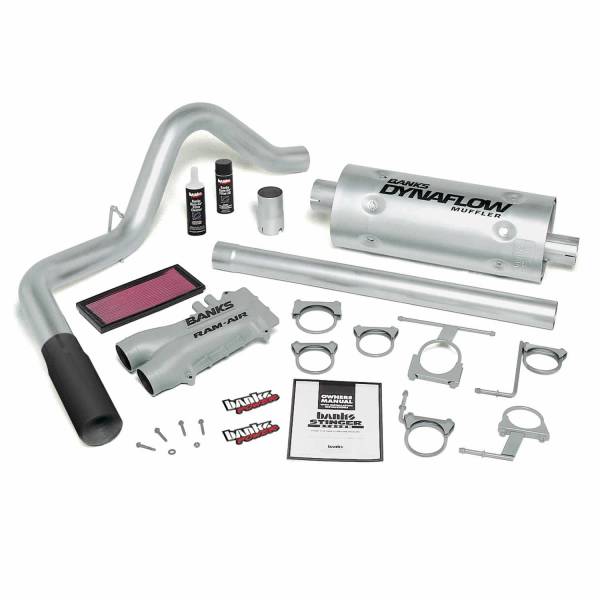 Banks Power - Banks Power Stinger Bundle Power System W/Single Exit Exhaust Black Tip 93-97 Ford 460 Extended Cab Automatic Transmission 49252-B