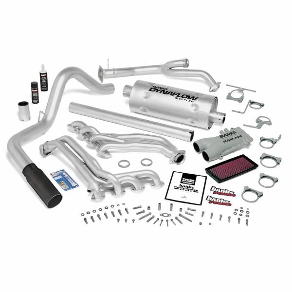 Banks Power - Banks Power PowerPack Bundle Complete Power System Black Tip 89-93 Ford 460 Automatic Transmission 48824-B