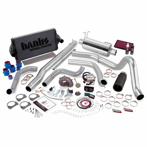 Banks Power - Banks Power PowerPack Bundle Complete Power System W/Single Exit Exhaust Black Tip 99.5-03 Ford 7.3L F250/F350 Automatic Transmission 47556-B