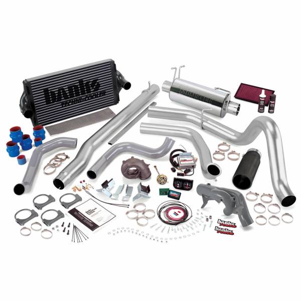 Banks Power - Banks Power PowerPack Bundle Complete Power System W/Single Exit Exhaust Black Tip 99 Ford 7.3L F250/F350 Manual Transmission 47528-B